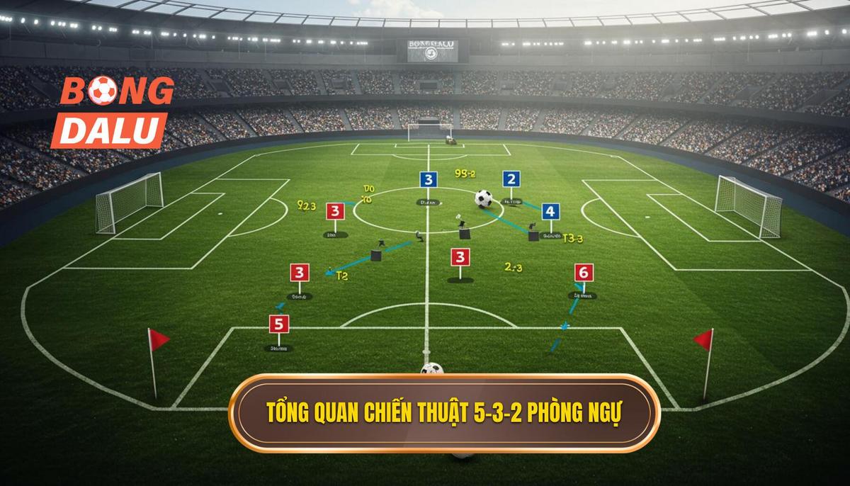 1. Tổng quan về Chiến thuật bóng đá 5-3-2 phòng ngự