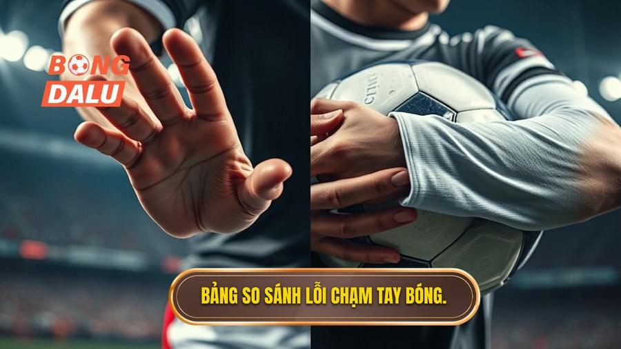 3. Bảng so sánh lỗi chạm tay bóng.